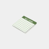 Moss Green Gingham Varsity Letters Naam Post-it® Notes (Schuin)