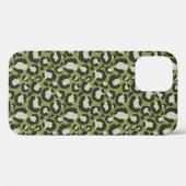 Moss Green Glamorous Leopard Spots Animal Print Case-Mate iPhone Case (Achterkant (horizontaal))