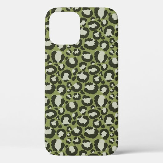 Moss Green Glamorous Leopard Spots Animal Print Case-Mate iPhone Case (Achterkant)