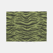 Moss Green Glamorous Tiger Stripes Animal Print Fleece Deken (Voorkant (Horizontaal))