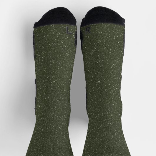 Moss Green Glitter Crew Sokken - Vrouwen Custom Bu (Top)