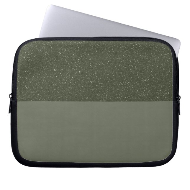  Moss Green Glitter Laptophoes Laptop Sleeve (Voorkant)