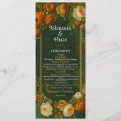 Moss Green & Gold Woodland Druid Hills Huwelijk Programmakaart (Voorkant)