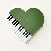 Moss Green Grand Piano Muziek Toetsenbord Custom Notitieboek (Achterkant)