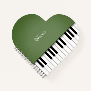 Moss Green Grand Piano Muziek Toetsenbord Custom Notitieboek
