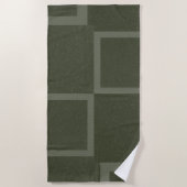Moss Green Grid Block Custom Beach Handdoek (Voorkant)