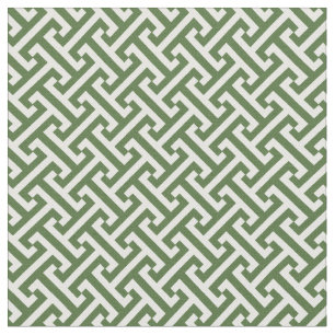 Moss Green Grieks sleutelpatroon Stof