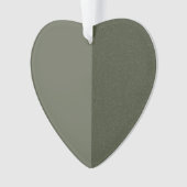 Moss Green Heart Ornament, Split Design - Aangepas Ornament (voorkant)