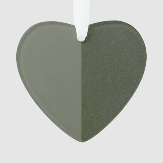 Moss Green Heart Ornament, Split Design - Aangepas Ornament (voorkant)