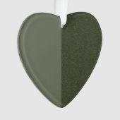 Moss Green Heart Ornament, Split Design - Aangepas Ornament (voorkant)