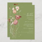 Moss Green herfst bruids douche uitnodiging (Voorkant / Achterkant)