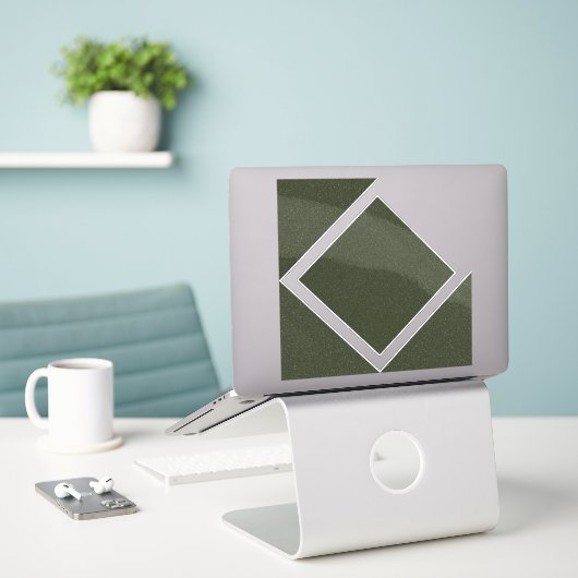 Moss Green Hollow Diamond Vinyl Sticker (Laptop op bureau)
