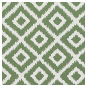 Moss Green Ikat Diamonds Stof
