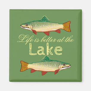 Moss Green Life is beter in het meer  forel Magneet