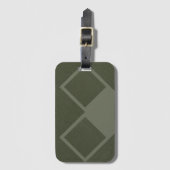Moss Green Luxe Bagagelabel – Twin Diamonds (Voorkant (verticaal))
