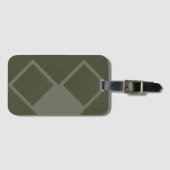 Moss Green Luxe Bagagelabel – Twin Diamonds (Voorkant (horizontaal))