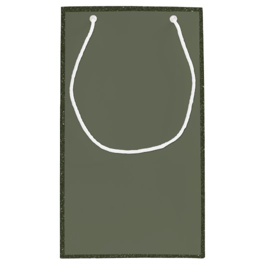 Moss Green Luxe Gift Bag met getextureerde zijkant Klein Cadeauzakje (Achterkant)