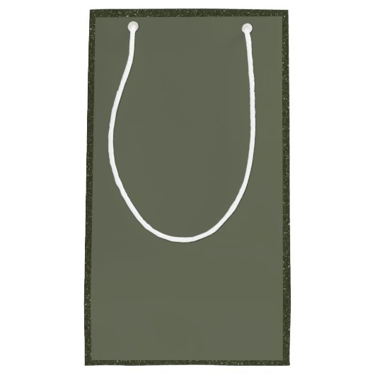 Moss Green Luxe Gift Bag met getextureerde zijkant Klein Cadeauzakje (Voorkant)