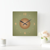 Moss Green met Tan Center Plain Kitchen Clock Vierkante Klok (Huis)