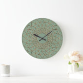 Moss Green Metallic Cirkel Patroon  Grote Klok (Huis)
