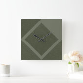 Moss Green Minimal Diamond Wall Klok (Huis)