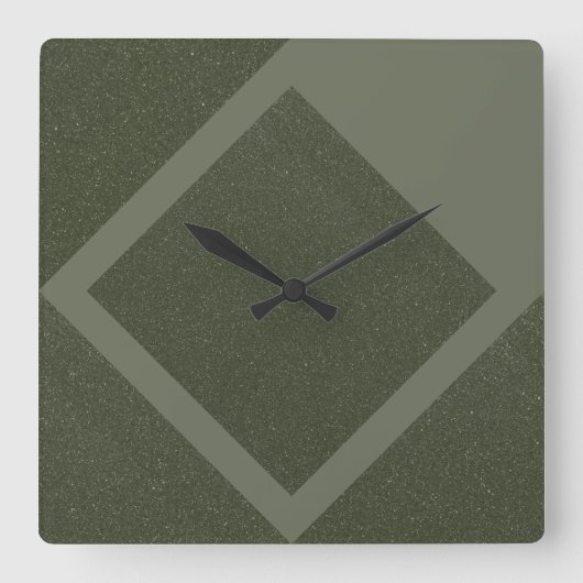 Moss Green Minimal Diamond Wall Klok (Voorkant)
