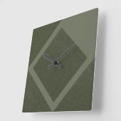 Moss Green Minimal Diamond Wall Klok (Hoek)