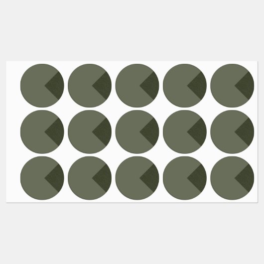 Moss Green Minimalist Pie Slice Stickers - Labels (Vel)