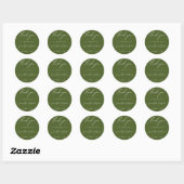 Moss Green Minimalist Script | Moderne bruiloft Ronde Sticker (Vel)