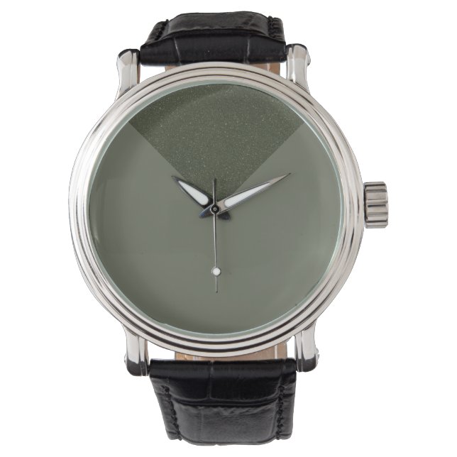 Moss Green Modern Driehoek Custom Horloge (Voorkant)