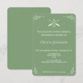 Moss Green Monogram en Pijlen Vrijgezellenfeest Kaart (Voorkant / Achterkant)