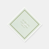Moss Green Monogram Wedding Napkin Servet (Hoek)