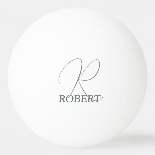 Moss Green Monogrammed Ping Pong Paddle Pingpongbal (Voorkant)