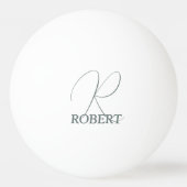 Moss Green Monogrammed Ping Pong Paddle Pingpongbal (Achterkant)