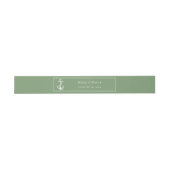 Moss Green Nautical Anker Invitation Belly Band Uitnodigingen Wikkel (Vlak)