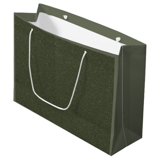 Moss Green Noise Pattern Custom Gift Bag Groot Cadeauzakje (Voorkant Gekanteld)