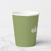 Moss Green Oh Boy! Baby shower papier beker (Rechts)