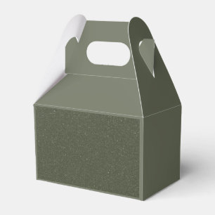 Moss Green Paneel Favor Doos met Textuur Voorkant Bedankdoosjes