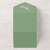 Moss Green Peacock bloeit alles in één uitnodiging (Buitenkant)