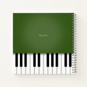 Moss Green Piano Music Keyboard gepersonaliseerd Notitieboek (Achterkant)