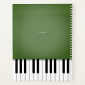 Moss Green Piano Music Keyboard Gepersonaliseerd Planner (Achterkant)