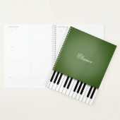 Moss Green Piano Music Keyboard Gepersonaliseerd Planner (Display)