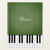 Moss Green Piano Music Keyboard Gepersonaliseerd Planner (Voorkant)