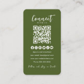 Moss Green QR Code Verbind met ons Social Media Visitekaartje (Voorkant)