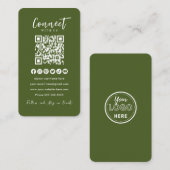 Moss Green QR Code Verbind met ons Social Media Visitekaartje (Voorkant / Achterkant)