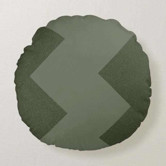 Moss Green Round Accent Pillow Rond Kussen (Voorkant)