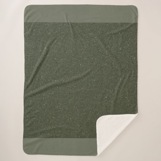 Moss Green Sherpa deken met rand (Voorkant)