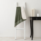 Moss Green Sherpa deken met rand (In situ)