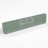 Moss Green Sketched Cursive Script Name Desk Name Naambordje