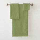 Moss Green Solid Color Bad Handdoek (Insitu)